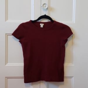 J.Crew wool-blend burgundy tee